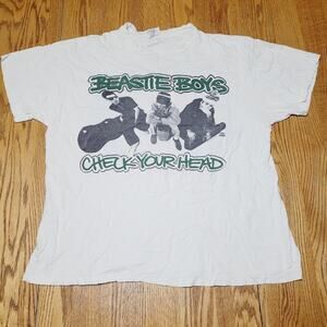 Vtg Beastie Boys Check Your Head T-Shirt 1992 XL Single Stitch White Rap Hip Hop